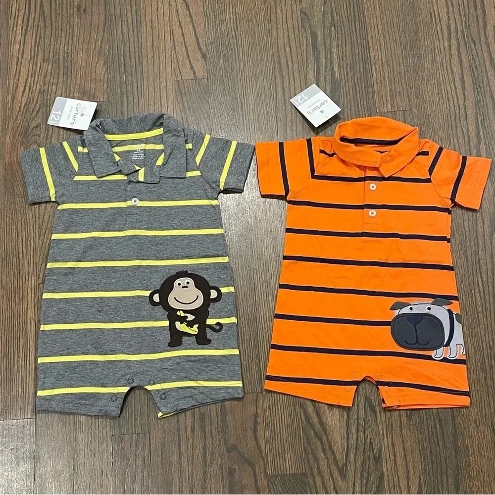 NWT Carter's 2-piece bundle Romper set baby boy size